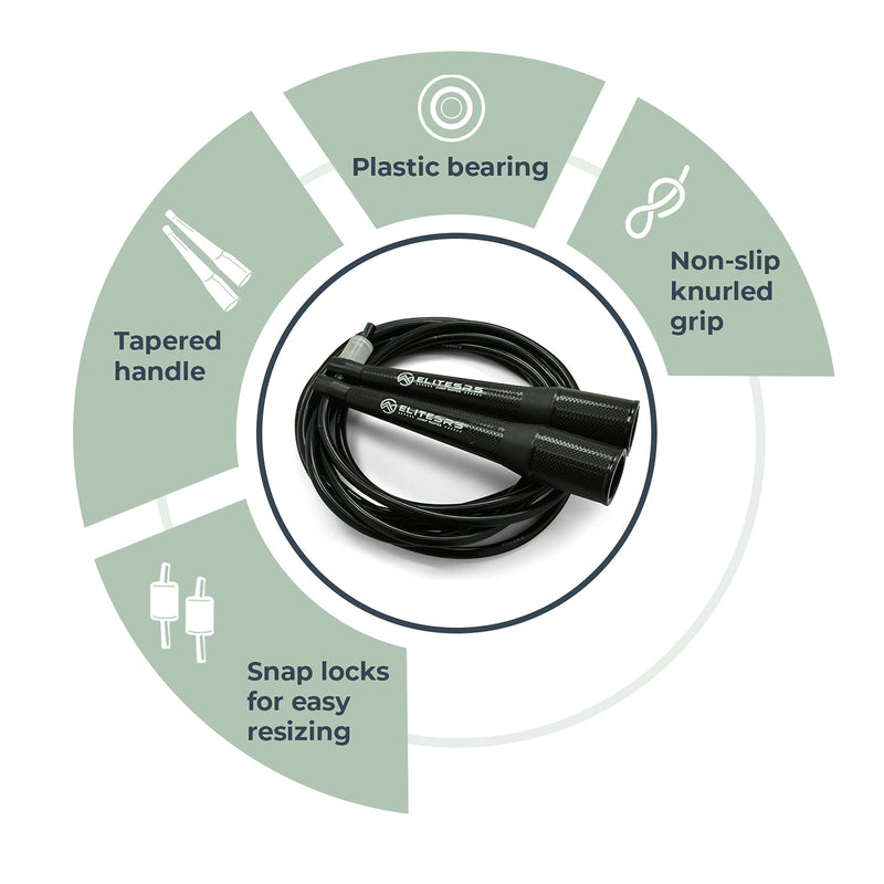 EliteSRS, Boxer 3.0 Boxing Jump Rope for Fitness and Cardio Training - Professionally Designed Workout Jump Ropes with Tangle Free 5MM PVC Jump Rope Cord, Unbreakable 5.5" Ergonomic Handles, and Smooth Spin Technology for Skipping Rope Effortlessly Blue - NewNest Australia