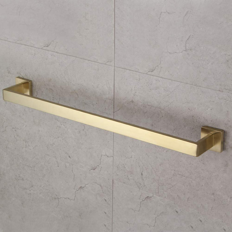 GERZWY 24-Inch Bathroom Towel Bar Stainless Steel Bath Towel Bar Modern Square Style Wall Mount Brushed PVD Zirconium Gold FG160160-BZ - NewNest Australia