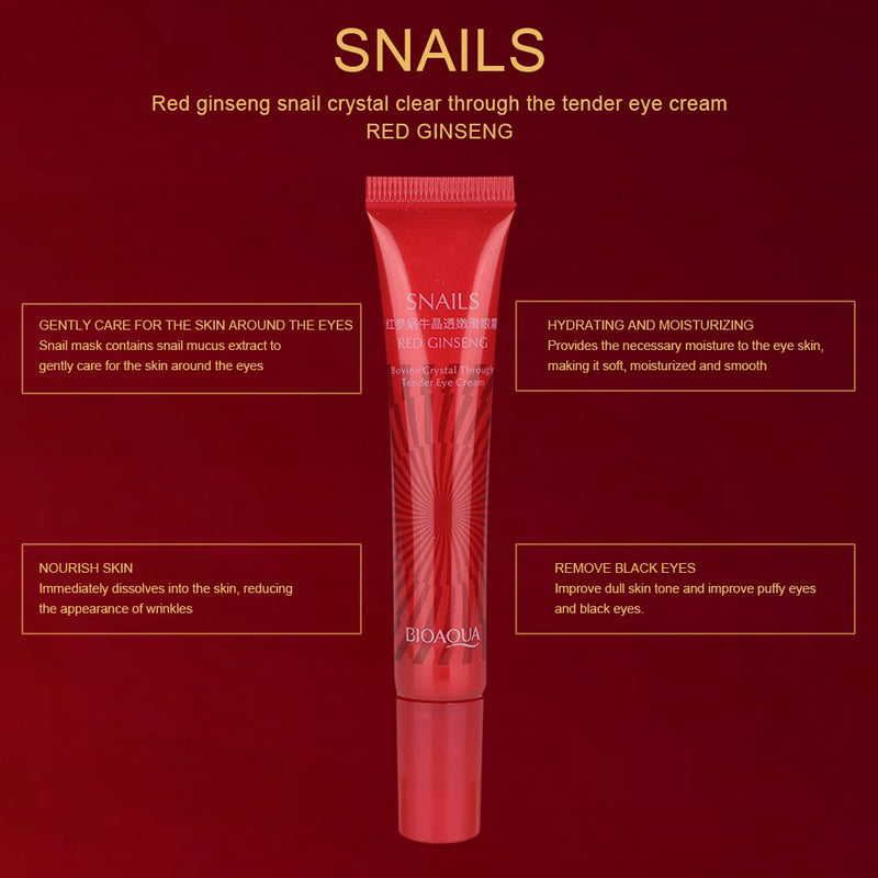 Snail Repair Eye Cream Ginseng Secretes Mucus Extract Eye Serum for Moisturing, Dark Circles, Puffiness, Wrinkles, Sagging Anti-aging Skin Care Lotion - NewNest Australia