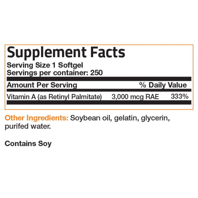 Bronson Vitamin A 10,000 IU Premium Non-GMO Formula Supports Healthy Vision & Immune System and Healthy Growth & Reproduction, 250 Softgels - NewNest Australia