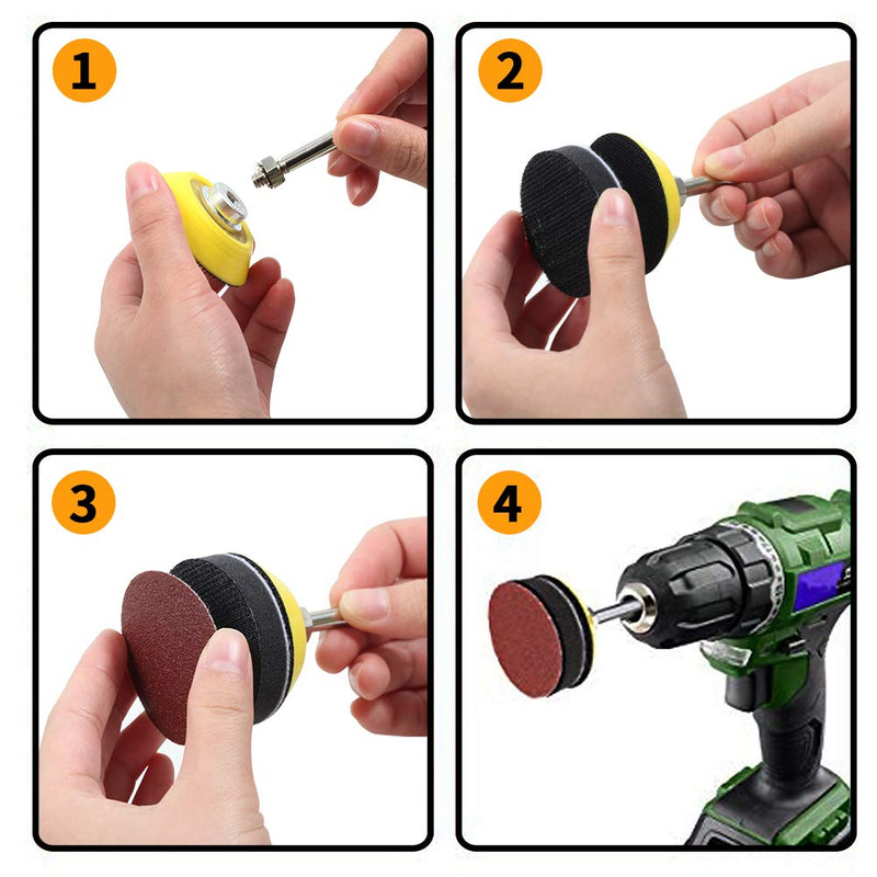 SPEEDWOX 5 Packs 1 Inches Hook and Loop Sanding Discs Pad Kit with Inch Shank Drill Attachment Backing Pads and Soft Foam Layer Buffering Pad 1“ (5 packs) - NewNest Australia