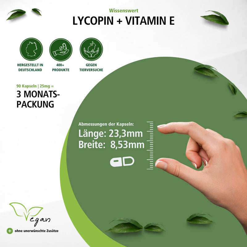 Fairvital | Lycopene capsules with vitamin E - 25mg Lycopene - VEGAN - 90 capsules - microencapsulated - NewNest Australia