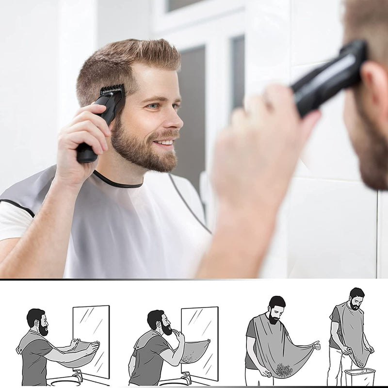 Beard Bib Shaving Bib Waterproof Beard Waterproof Beard Trimming Apron Cape Grooming Trimming Cutting Capewith Suction Cups Beard Shaping Tool for Men Father Husband - NewNest Australia