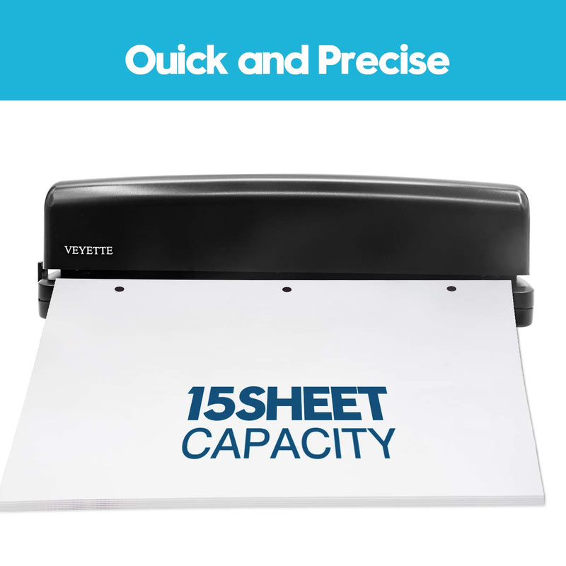 Electric 3 Hole Punch, VEYETTE Black Fast Hole Puncher 20 Sheets,Use AC or 6 AA Battery - NewNest Australia