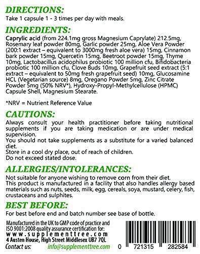 Candida & Yeast Balance Support 60 Capsules | Powerful Natural Herbs & Probiotics | 100% Non-GMO | Suitable for Vegans & Vegetarians | UK Manufactured - NewNest Australia