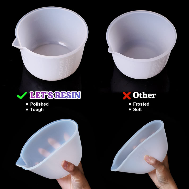 LET'S RESIN Large Silicone Measuring Cups, 600ml/20oz Resin Mixing Cups, 2Pcs 100ml Measuring Cups, Silicone Stir Sticks, Resin Mixing Kit for Epoxy Resin Mixing, Silicone Rubber, Jewelry Making - NewNest Australia