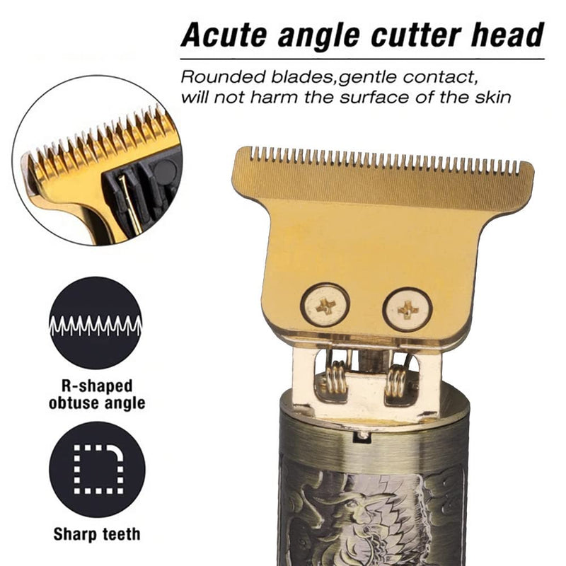 Professional Hair Trimmer, With 6 Combs Beard Trimmer, Electric Trimming Razor For Men, Beard Trimmer With Led Display & Rechargeable Usb, Contour Trimmer For Men/Barbers/Family Gold - NewNest Australia