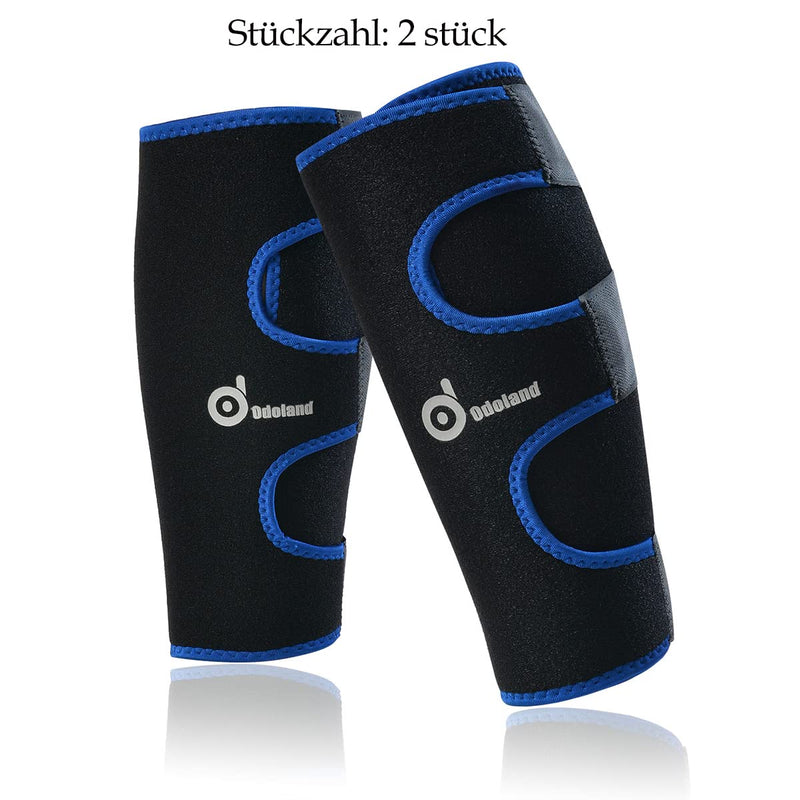 Odoland calf bandage muscle fiber tear, adjustable calf support, sports calf compression stockings without foot, calf compression, shins - 1 pair/blue - NewNest Australia