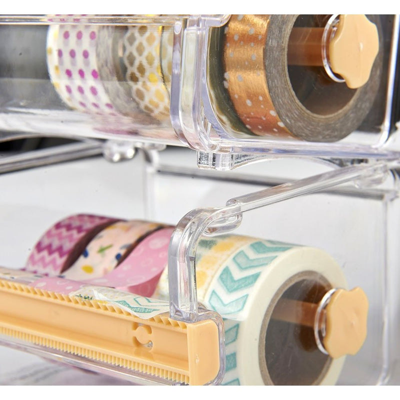 2pcs HomDSim Washi Tape Dispenser Cutter,Roll Tape Holder Organizer,Masking Tape Desktop Tape DIY Sticker Roll Tape Cutter Holder Storage,Washi Tape Box Yellow - NewNest Australia