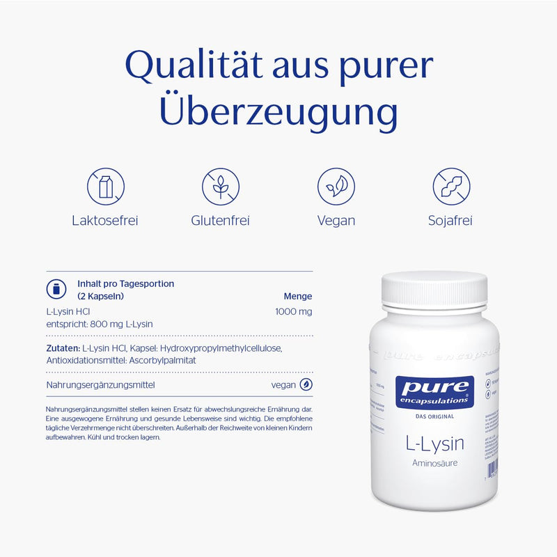Pure Encapsulations - L-Lysine - Essential Amino Acid - 90 Capsules - NewNest Australia
