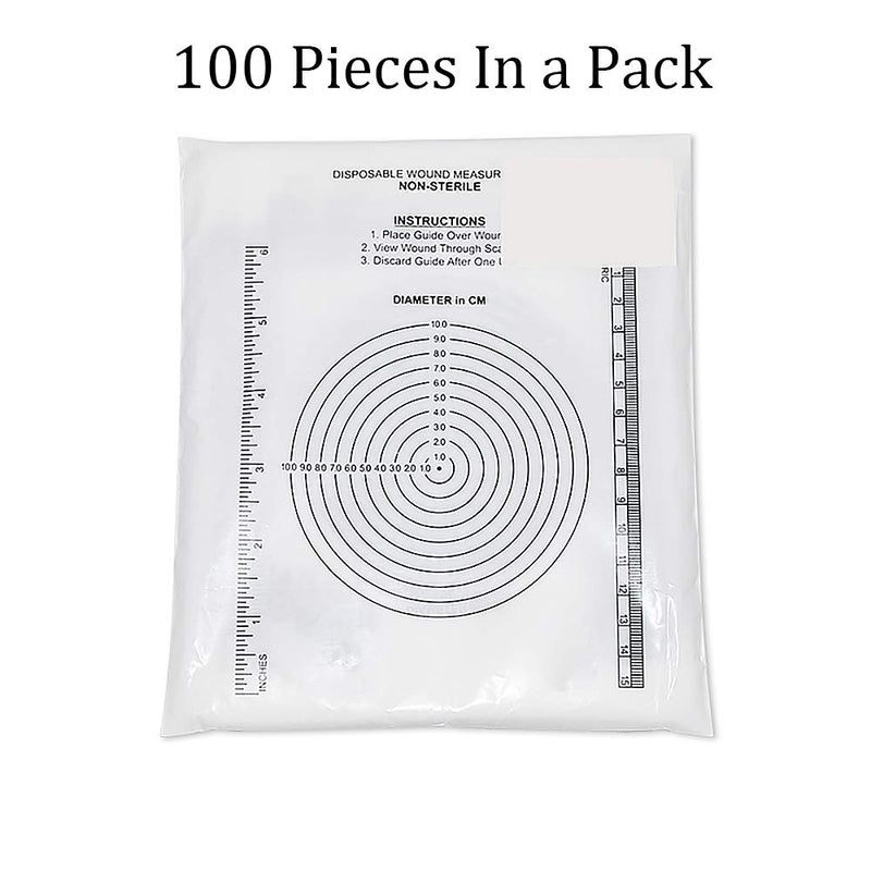 Edtape (Pack of 100) Wound Measurement Tools Wound Measuring Bullseye Guide Wound Measuring Ruler Medical Ruler Wound Measuring Tool Device Wound Measure Guide 100 Count (Pack of 1) - NewNest Australia