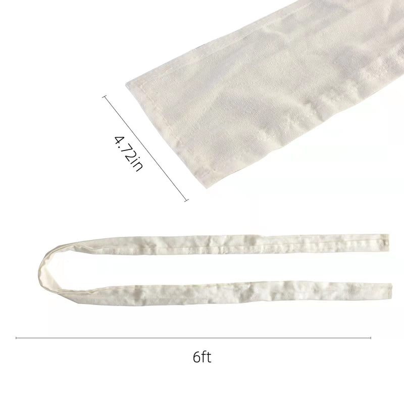 2 Packs Fabric Cord Cover for Chandelier Chain Covers 6 Ft Length Natural Linen Fabric Electrical Wire Protector White Color - NewNest Australia