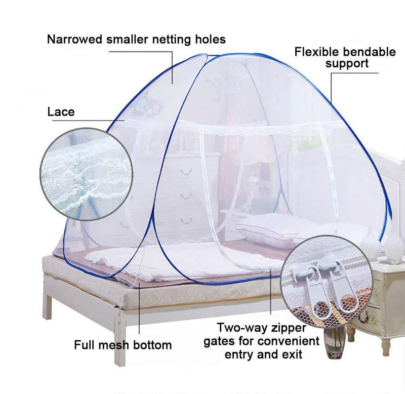 NICE PURCHASE New Portable Folding Mosquito Net Tent Freestand Bed 1 or 2 Openings (1.0m(75 by 38 inches LxW)) 1.0m(75 by 38 inches LxW) - NewNest Australia