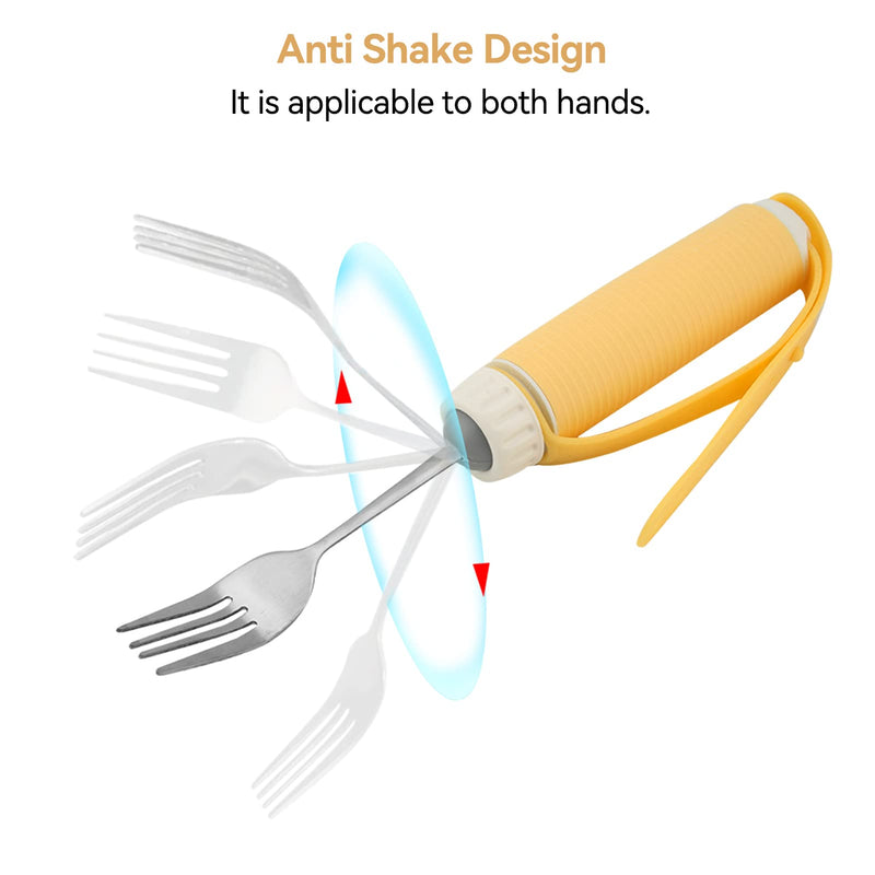 Cutlery For Parkinson Patients, Parkinson Spoon, Children'S Spoon Curved With Soft Handle, Stainless Steel Spoon Everyday Aid Cutlery For Disabled Patients Arthritis Elder, 9.6 Inches (Fork) - NewNest Australia