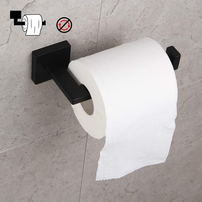 GERZWY Bathroom Toilet Paper Holder SUS 304 Stainless Steel Matte Black Tissue Paper Roll Holder Wall Mount IG1805-BK - NewNest Australia