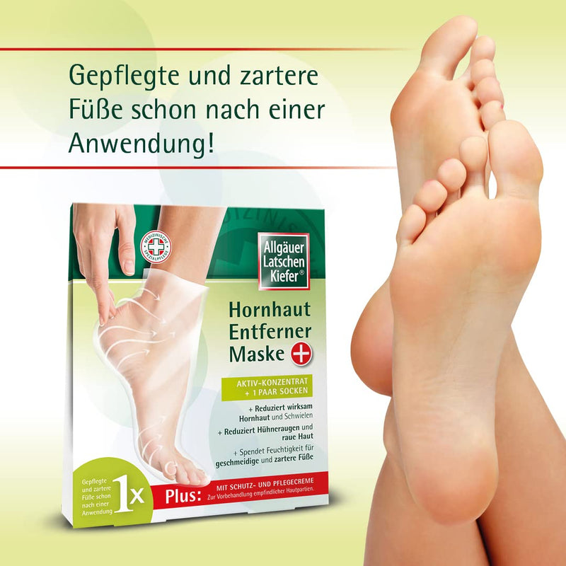 ALLGÄUER LATSCHENKIEFER Callus Remover Mask Plus, for supple and softer feet, reduces calluses & calluses, corns & rough skin and provides moisture., 1 piece (pack of 1) - NewNest Australia