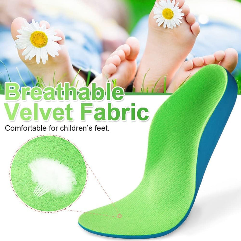 Ailaka Kids Orthotic Arch Support Shoe Insoles, PU Foam Padding Inserts for Kids for Flat Feet, Plantar Fasciitis, Heel Pain Relief (Green, 36-38 EU 24cm) Green - NewNest Australia
