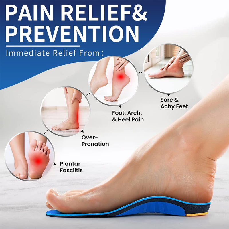 TOPSOLE orthotic insoles plantar fasciitis insoles arch support insoles for Flat Feet,Foot Pain, High Arches,OverPronation,Metatarsalgia,Heel Pain, Insoles for Men and Women UK-11-29.5cm Blue - NewNest Australia
