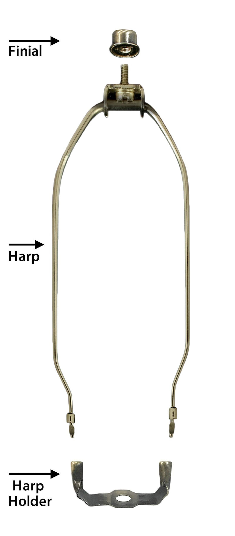 Royal Designs Heavy Duty Harp for Lamp Shade Holder, 8 inch, Antique Brass Base, Set of 2 8 in. - NewNest Australia