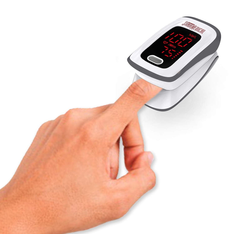 Fingertip Pulse Oximeter, Blood Oxygen Saturation Monitor (SpO2) with Pulse Rate Measurements and Pulse Bar Graph, Portable Digital Reading LED Display, Batteries and Carry Case Included - NewNest Australia