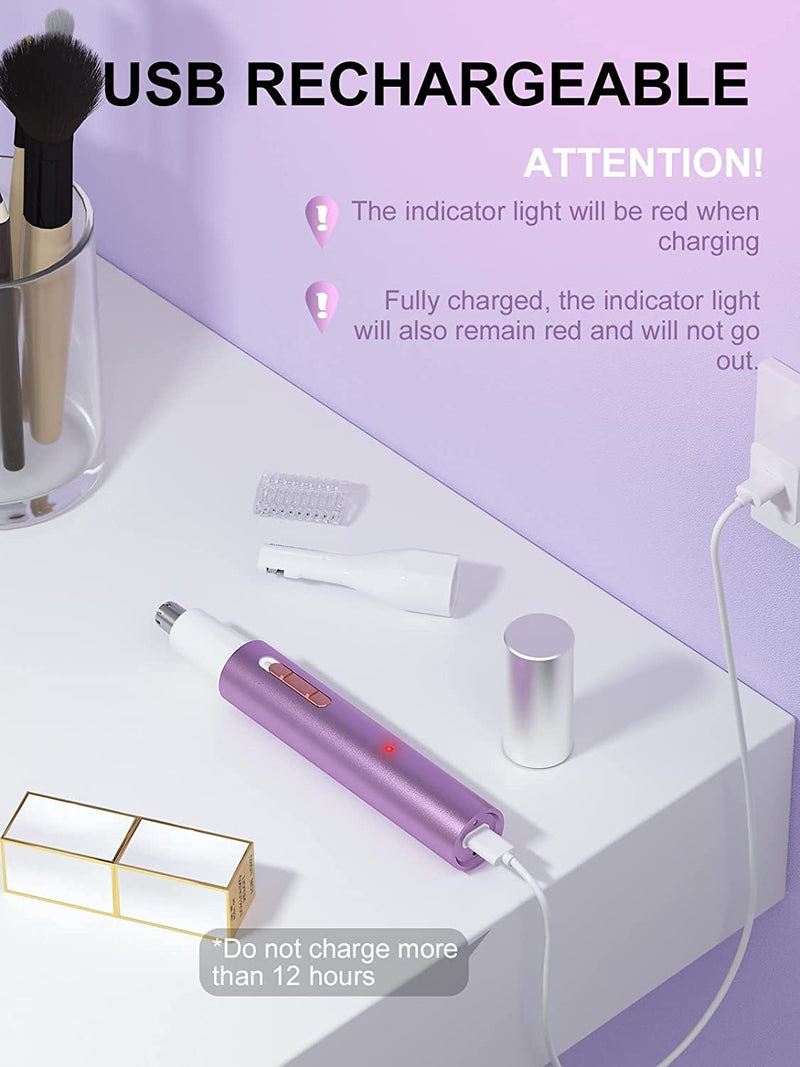 Nose hair trimmer, nose hair trimmer, ear hair trimmer, 2 in 1 professional, precision women's eyebrow and facial hair trimmer, IPX7 waterproof double blade, easy to clean - NewNest Australia