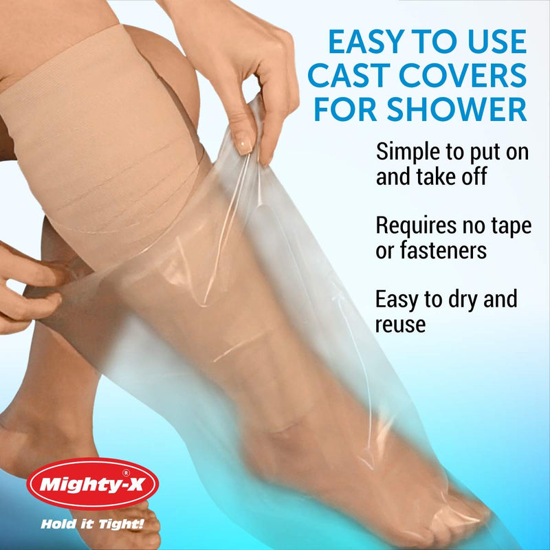 100% Waterproof Cast Cover Leg - 【Watertight Seal】 - Reusable 2 pk Cast Protector for Shower Leg Adult Knee, Ankle, Foot - Half Leg Covers - NewNest Australia