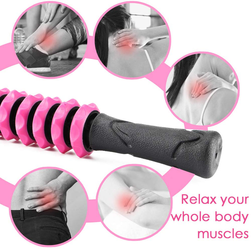 Professional Muscle Roller Stick For Release Sore Muscle, 2019 New Style Leg Gym Hand Muscle Rollers(Rose Red) Rose Red - NewNest Australia