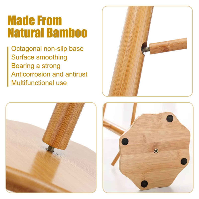 Mug Tree, Coffee Mug Tree, Bamboo Countertop Mug Tree Stand , Coffee Mug Holder Tree for Counter Stand with 6 Hooks, Octagon Base Coffee Cup Tree, Removable Mug Stands - NewNest Australia