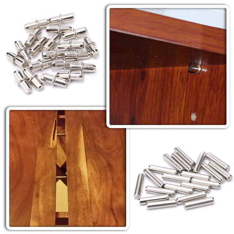 Shelf Pegs-Support Pins Set, Stainless Steel Metal Bracket Nickel Plated, Easily Replace Missing or Broken Kitchen Cabinet Bookshelf Pegs, 4 Styles 80 Pieces - NewNest Australia