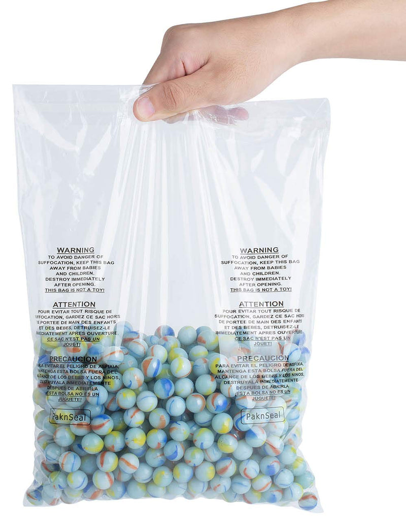 PaknSeal Clear 9x12 Self Seal Poly Bags, Suffocation Warning (100 Count) 9"x12" - NewNest Australia