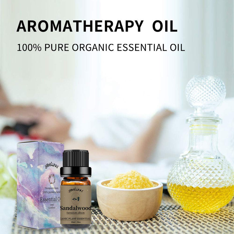 yethious Lavender Essential Oil Bundle with Sandalwood Essential Oil Pure Organic Plant Oils for Diffuser Aromatherapy Gift Oils - NewNest Australia