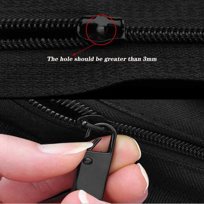 2 Pcs Zipper Pull, Zipper Pulls Replacement, Zipper Gripper, Detachable Universal Zipper Tab Pullers, Zipper Repair Kit for Luggage, Handbags, Jacket, DIY Crafts(Black,37x10x4mm) - NewNest Australia