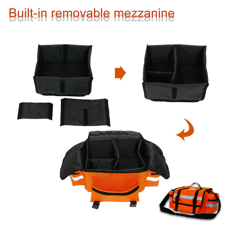 First Aid Medical Bag Light Orange With Reflective Stitching Oxford Fabric First Aid Trauma Bag For Outdoor Use, Orange, Portable, Large Capacity For Travel At Home - NewNest Australia