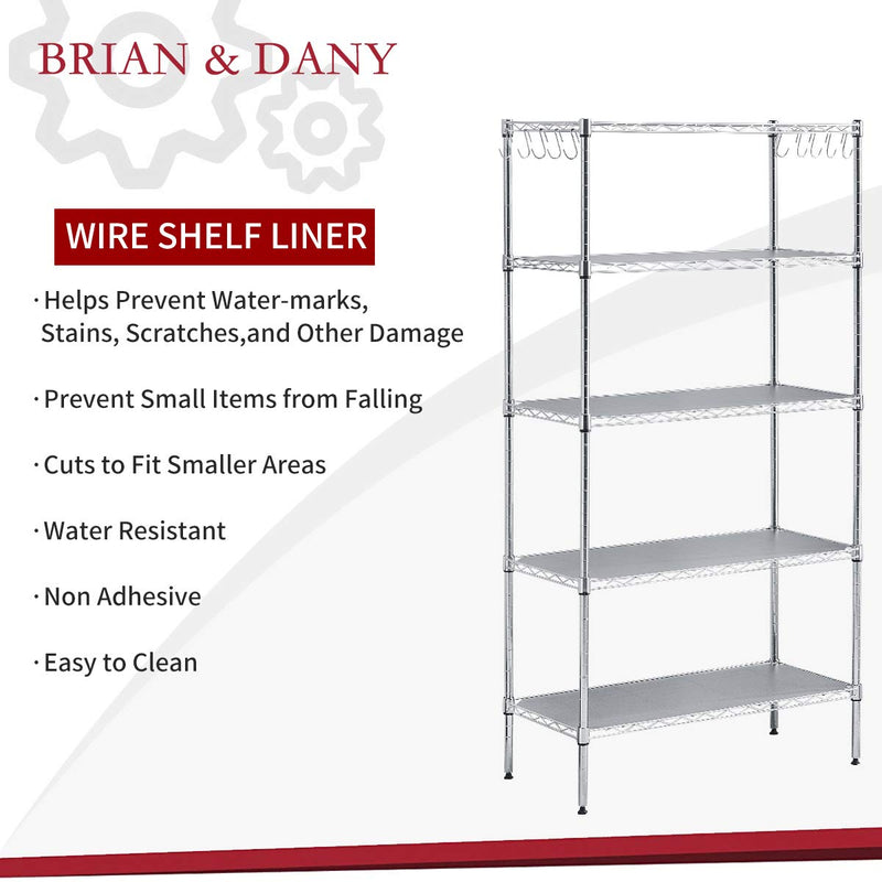 NewNest Australia - BRIAN & DANY Wire Shelf Liners Set of 4 (Industrial Strength) (14-Inch-by-30-Inch, Gray) 