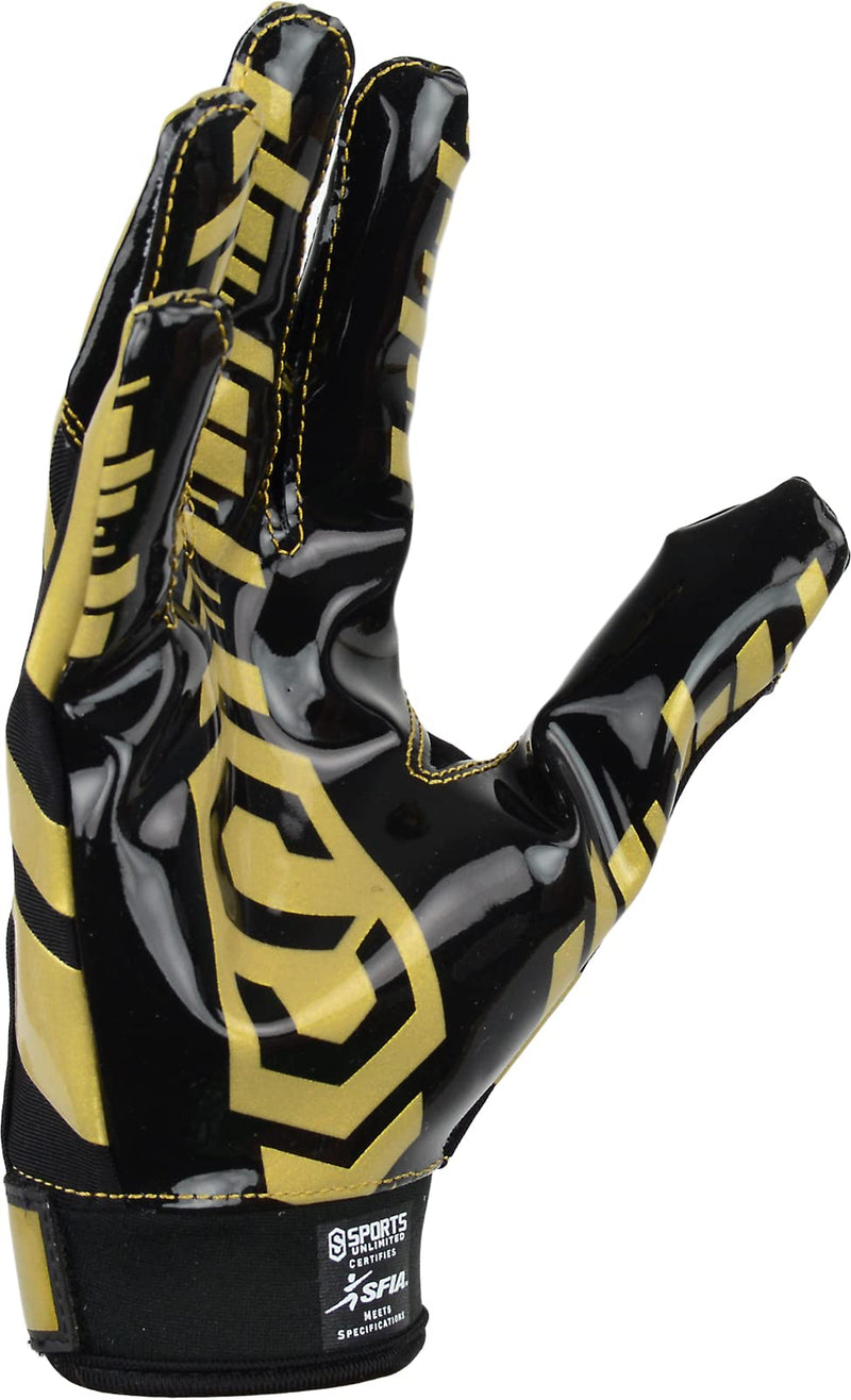 Sports Unlimited Clutch Adult Receiver Football Gloves Black/Gold X-Large - NewNest Australia
