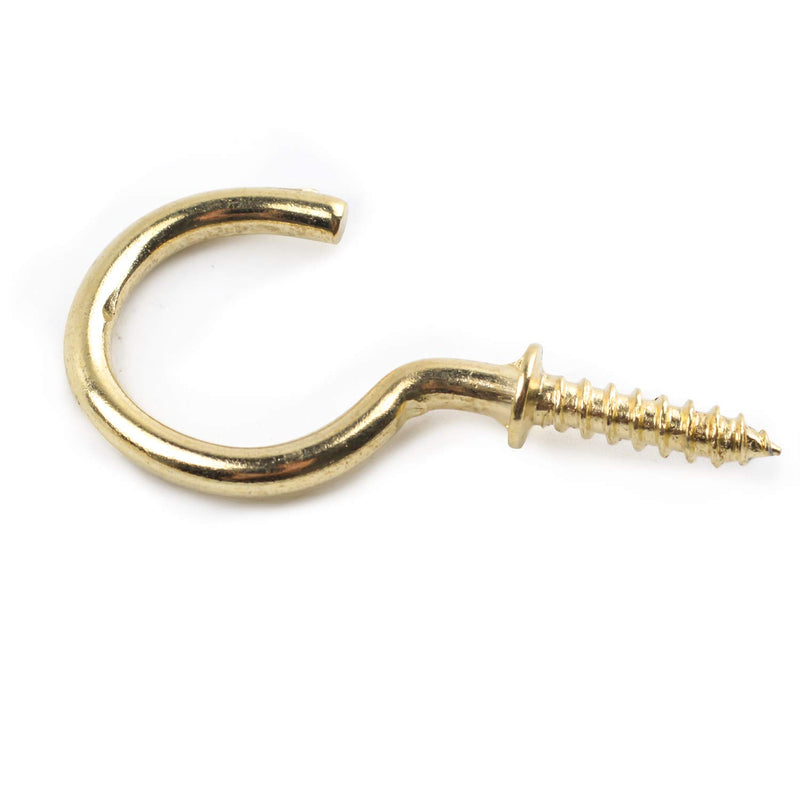 NewNest Australia - BronaGrand 100pcs Nickel Plated Metal Screw-in Ceiling Hooks Cup Hooks Gold 1inch 