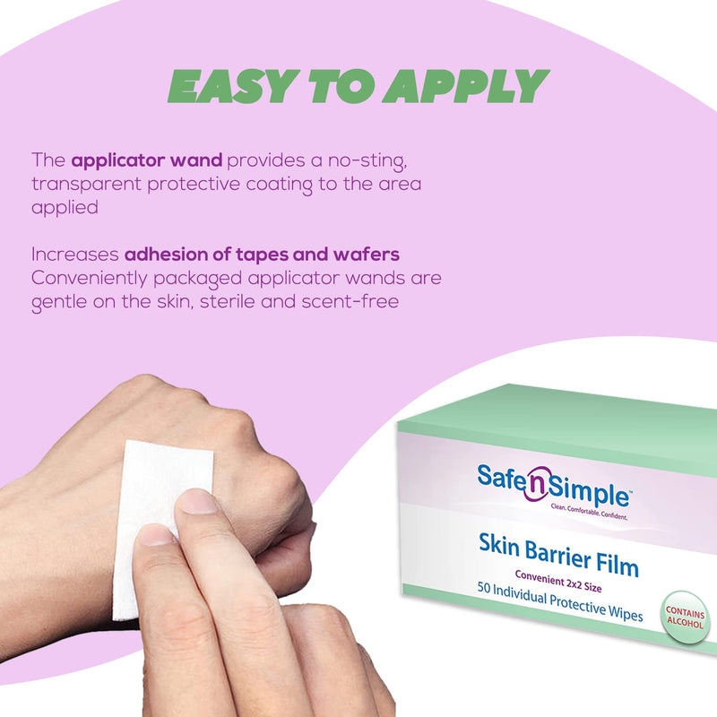 Safe n' Simple Simpurity Skin Barrier Wipes, Quick Drying No Sting Skin Prep Wipes, Large Size Skin Prep Protective Wipes, 2x2 Ostomy Wipes - NewNest Australia