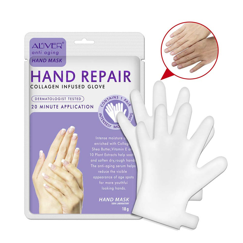 Hand Mask,5 Pairs Hand Moisturizing Gloves Mask,Hand Spa Mask Infused Collagen,Serum,Vitamins,Natural Plant Extracts for Dry,Cracked Hands,Whitening and Anti-aging,Repair Rough Skin Lavender - NewNest Australia