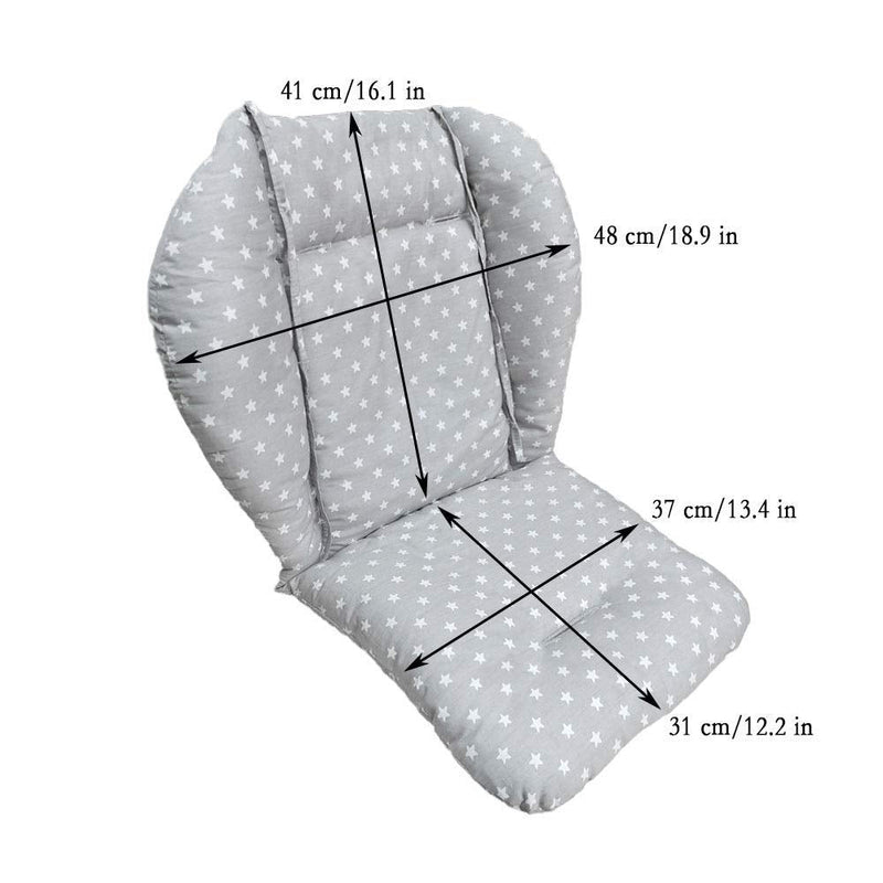 Twoworld High Chair Cushion, Large Thickening Baby High Chair Seat Cushion Liner Mat Pad Cover Breathable (Fashion Gray) - NewNest Australia