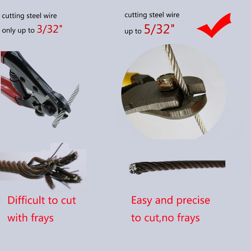 Hetai Heavy Duty Wire Cutters Steel Cable Cutter Wire Rope Cutter Aircraft Bicycle Cable Cutter,Up To 5/32" - NewNest Australia