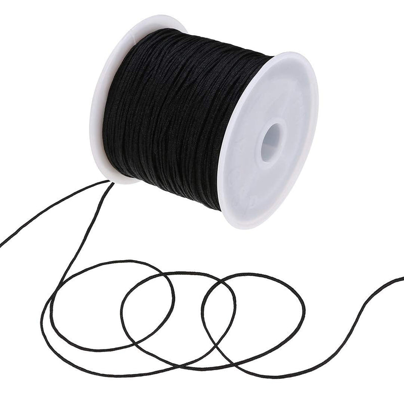 0.8mm Nylon Cord, Thread Chinese Knot Macrame Rattail Bracelet Braided String (Black) Black - NewNest Australia