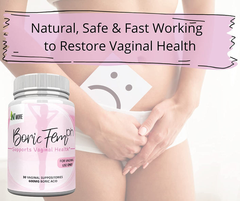 Boric Acid Vaginal Suppositories - 30 Count, 600mg - 100% Pure Made in USA - Boricfem Support Vaginal Health (One) - NewNest Australia