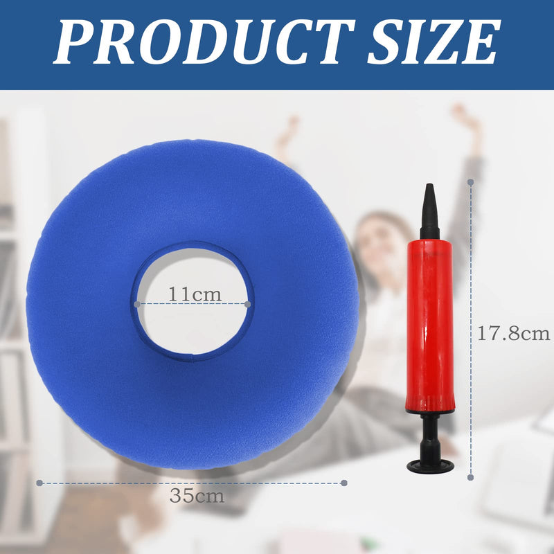 TUAKIMCE Donut Cushion Prostate Seat Doughnuts, Portable Donut Cushion for Pressure Relief, Pressure Cushion for Hemorrhoids, Prostate, Post Natal, Surgery, Pressure Sores- Air Pump Included (Blue) Blue - NewNest Australia