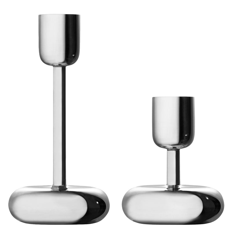 NewNest Australia - IIttala Nappula Candleholder 107 mm, Stainless Steel by Matti Klenell 