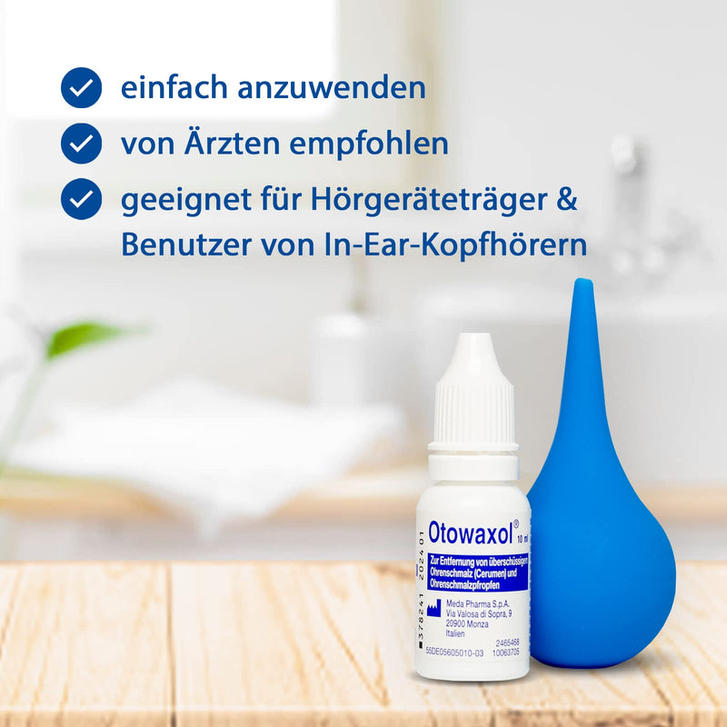 Otowaxol combination pack - ear wax remover for gentle ear cleaning, including ear syringe | Rinse ears with premium ear syringe - NewNest Australia