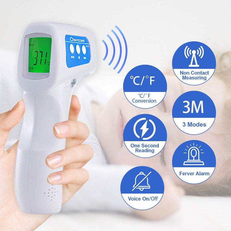 Berrcom Non Contact Infrared Forehead Thermometer JXB-178 Medical Grade Baby Fever Check Thermometer 3 in 1 Contactless for Kids Infant Adult (Batteries Not Included) - NewNest Australia