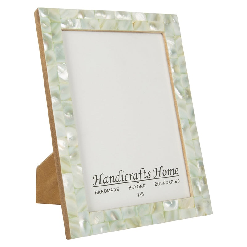 NewNest Australia - Picture Frames Chic Photo Frame Mother of Pearl Handmade Vintage 5x7 Green 