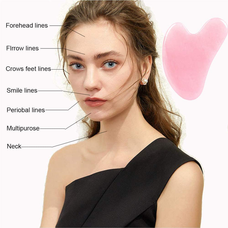 Gua Sha Facial Tools, Rose Quartz Gua Sha Massage Tool, Gua sha Board for Facial and Body Skin Massage. Gua Sha Tool for Toxins/Prevents Wrinkles for Spa Acupuncture Therapy Trigger Point Treatment - NewNest Australia