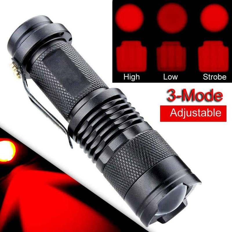 RaySoar 4 Pack Red Light Flashlight Red LDE Flashlight Red Flashlight Night Vision Flashlight for Astronomy, Night Observation and Outdoor Activities(4 PCS) - NewNest Australia