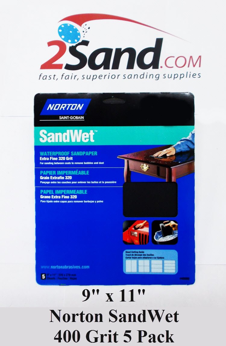 Norton 48060 Sandwet Sandpaper 400 Grit, 9-Inch x 11-Inch, 5-Pack - NewNest Australia
